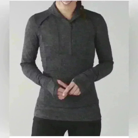Lululemon think fast herringbone pullover 1/4 zip top sz 4. Athletic athleisure - Picture 9 of 12